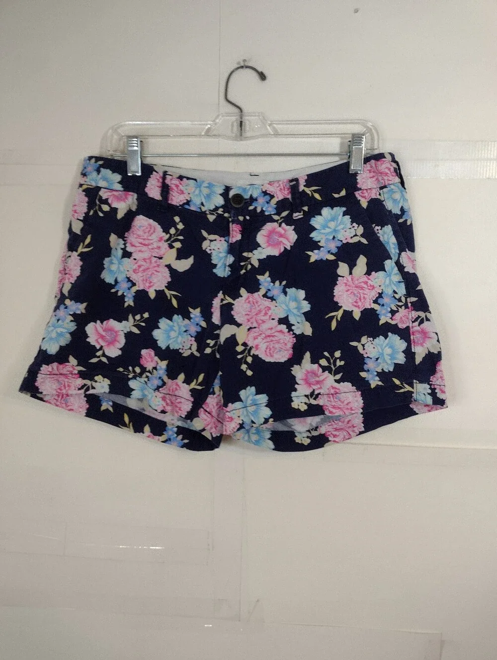 Old Navy Floral Print Navy Women’s Shorts - Pink & Blue Flowers
